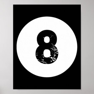 Funny 8 Ball Magic Billiards Pool Lazy Halloween C Poster