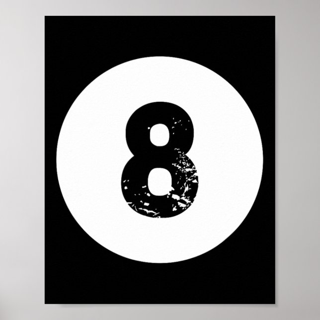 Funny 8 Ball Magic Billiards Pool Lazy Halloween C Poster (Front)
