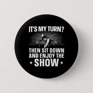 Funny 8 Ball Pool Design For Men Women Pool Player 6 Cm Round Badge
