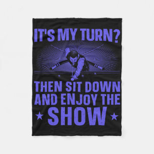 Funny 8 Ball Pool Design For Men Women Pool Player Fleece Blanket