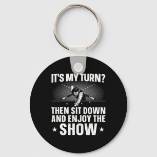 Funny 8 Ball Pool Design For Men Women Pool Player Key Ring