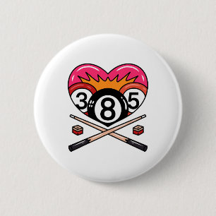 Funny 8 Ll Billiard Pool Player Eight Ll Billiards 6 Cm Round Badge