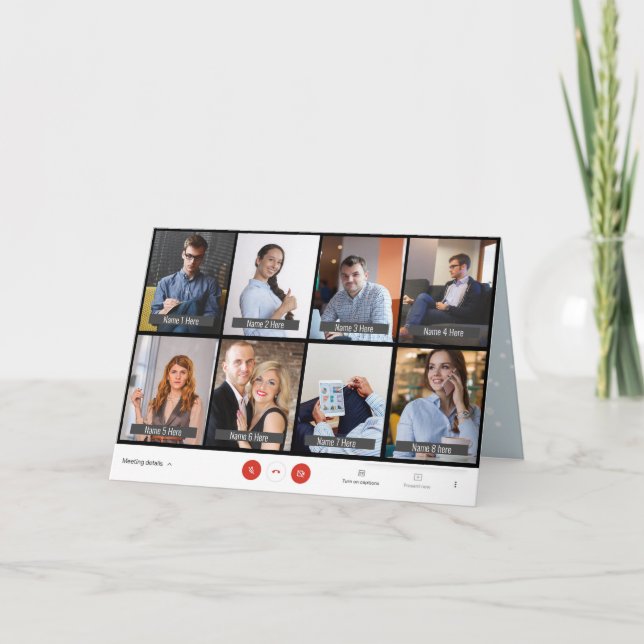 Funny 8 Spot Zoom Christmas Holiday Greeting Card (Front)