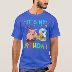 Funny 8th Birthday Shirts Pig Shirt 8 Year Old Bir