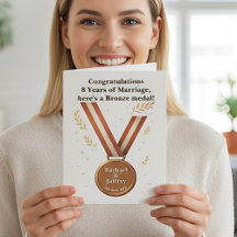Funny 8th Wedding Anniversary Bronze Medal