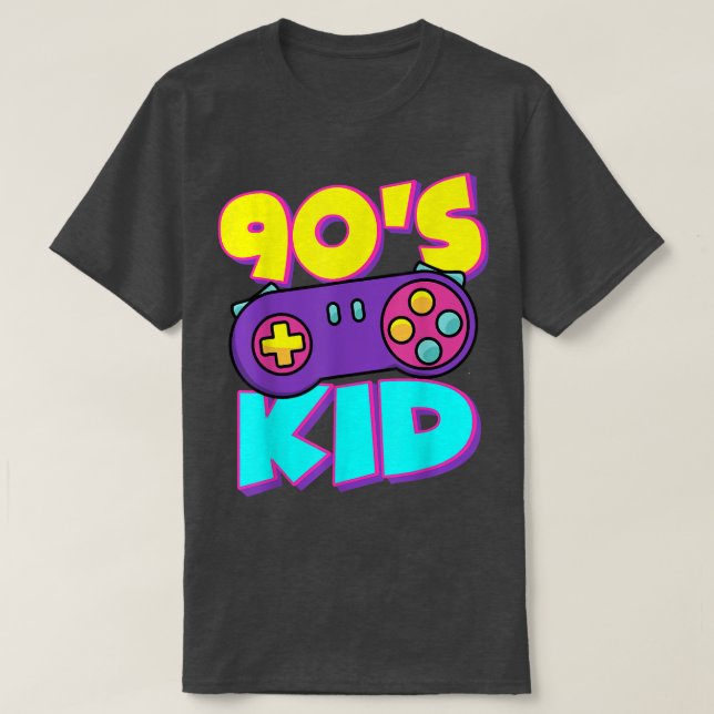 Funny 90's Kid Video Games From The Nineties Gamer T-Shirt (Design Front)