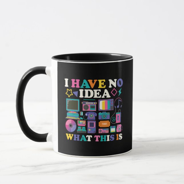 Funny 90s Retro Technology & Nostalgia Aesthetic M Mug (Left)