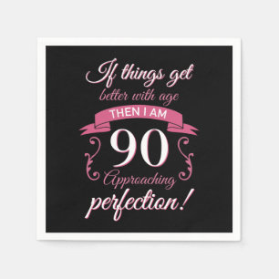Funny 90th Birthday 'Perfection' Napkin
