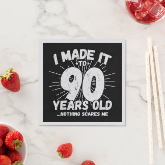 Funny 90th Birthday Quote Sarcastic 90 Year Old Napkin