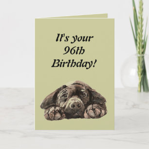 Funny 96th Birthday Customise Labrador Retriever Card
