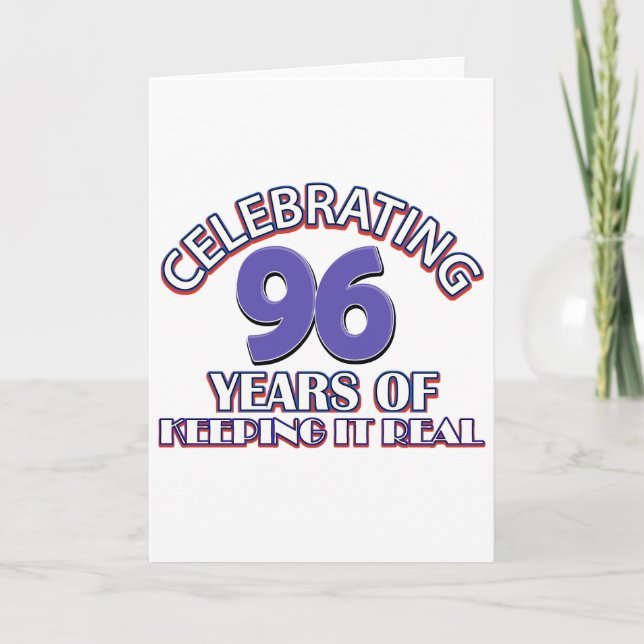 Funny 96th birthday designs card (Front)