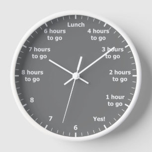 Funny 9 to 5 Work Hour Countdown Grey Office Clock