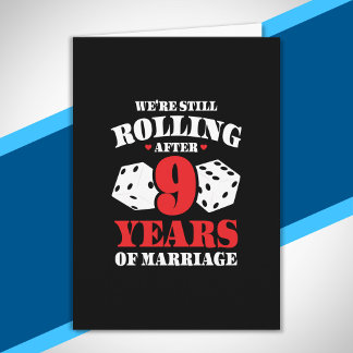 Funny 9th Anniversary Couples Married 9 Years Card