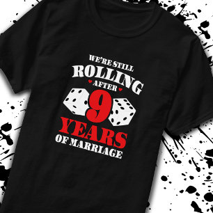Funny 9th Anniversary Couples Married 9 Years T-Shirt