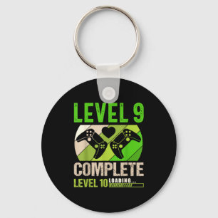Funny 9th wedding anniversary vintage retro level key ring