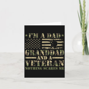 Funny A Dad Granddad and Veteran Camouflage Flag Card