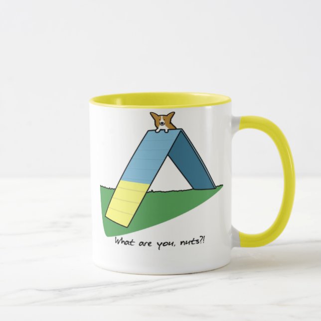Funny A-Frame Agility Corgi Mug (Right)