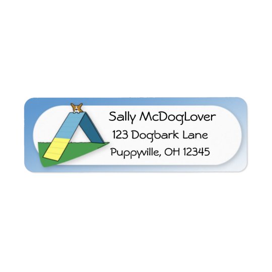 Funny A-Frame Corgi Agility Return Address Label