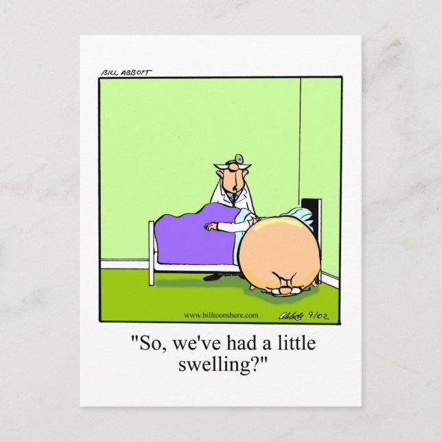 Funny A Litte Swelling Get Well Postcard (Front)