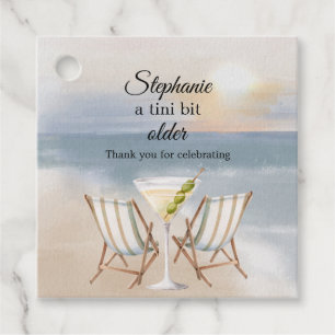 Funny A Tini Bit Older Beach Party 50th Birthday Favour Tags