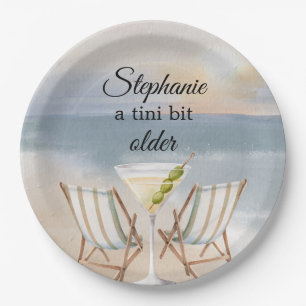 Funny A Tini Bit Older Beach Party 50th Birthday Paper Plate
