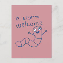 Funny A Worm Welcome Cute Punny Earthworm Doodle