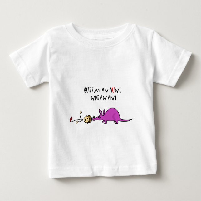 Funny Aardvark Eating Aunt not ant cartoon Baby T-Shirt (Front)