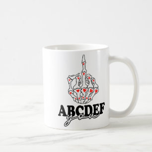 Funny Abcdef-you Skeleton Hand 2022 Valentine Coffee Mug