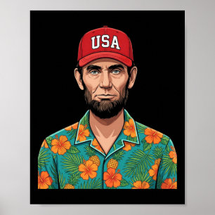 Funny Abe Abraham Lincoln 4th Of July Holiday Vaca Poster