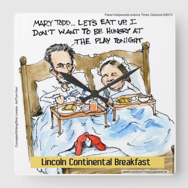Funny Abe Lincoln W/Mary Todd Wall Clock (Front)