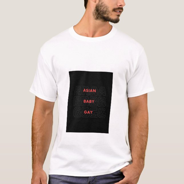 Funny ABG ASIAN BABY GAY LGBT queer T-Shirt (Front)
