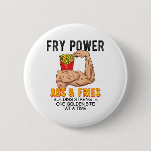 Funny Abs Exercise French Fries Muscle Building Bo 6 Cm Round Badge