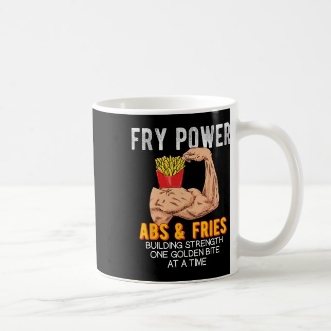 Funny Abs Exercise French Fries Muscle Building Bo Coffee Mug (Right)