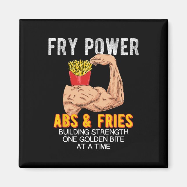 Funny Abs Exercise French Fries Muscle Building Bo Magnet (Front)