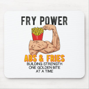 Funny Abs Exercise French Fries Muscle Building Bo Mouse Pad