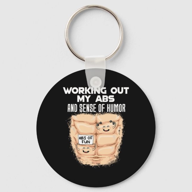 Funny Abs Exercise Muscle Building Bodybuilding 1  Key Ring (Front)