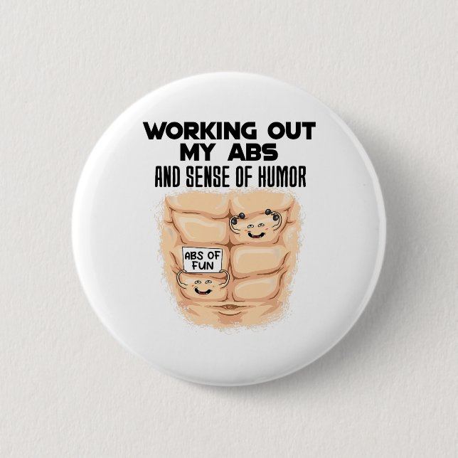 Funny Abs Exercise Muscle Building Bodybuilding  6 Cm Round Badge (Front)