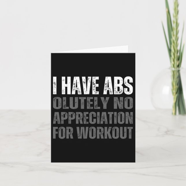 Funny Abs Humour  Card (Front)