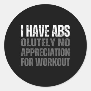 Funny Abs Humour  Classic Round Sticker