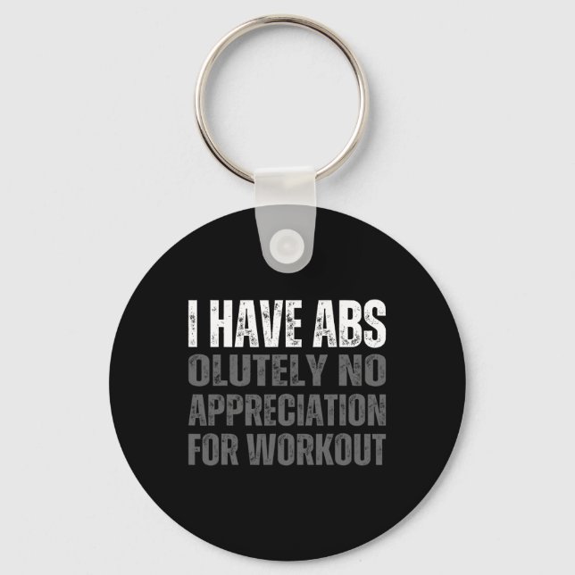 Funny Abs Humour  Key Ring (Front)
