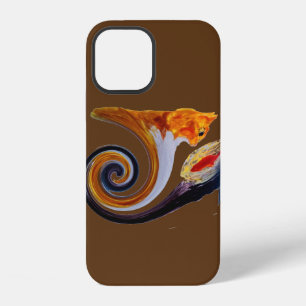Funny Abstract Musical Art Goldfish Ginger Cat iPhone 12 Case
