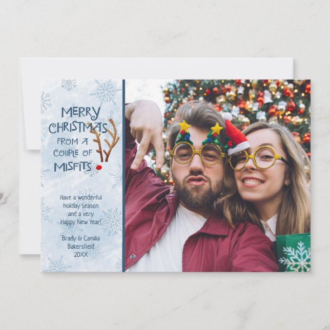 Funny Abstract Red-Nosed Reindeer - From Misfits Holiday Card (Front)