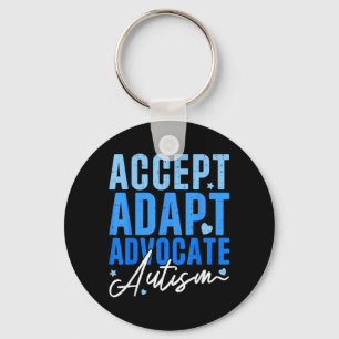 Funny Accept Adapt Advocate Autism Awareness Men Key Ring