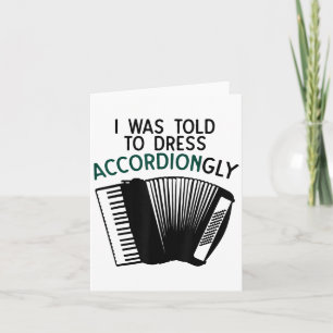 Funny Accordion Gift For Men Women Pun Humour Musi Card