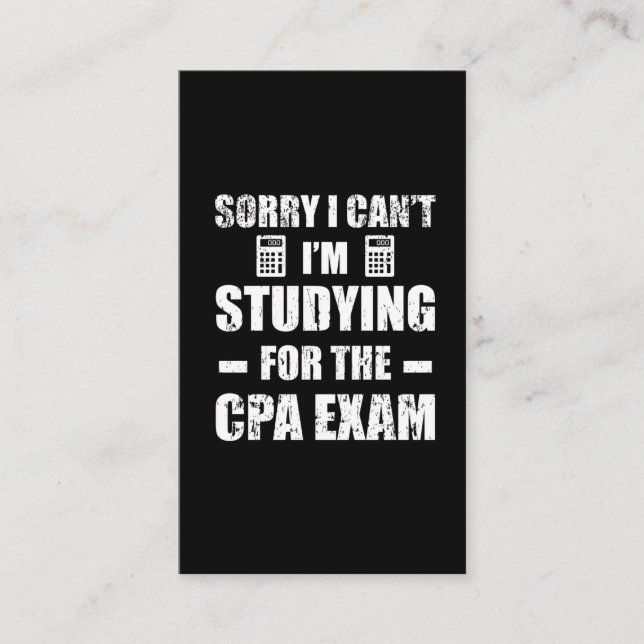 Funny Accountant CPA Exam Studying Accounting Business Card (Front)