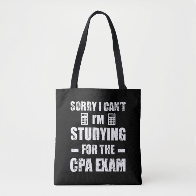 Funny Accountant CPA Exam Studying Accounting Tote Bag (Front)
