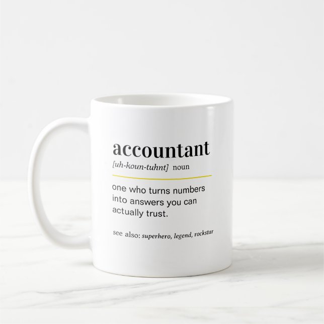 Funny Accountant Definition Gift Coffee Mug (Left)