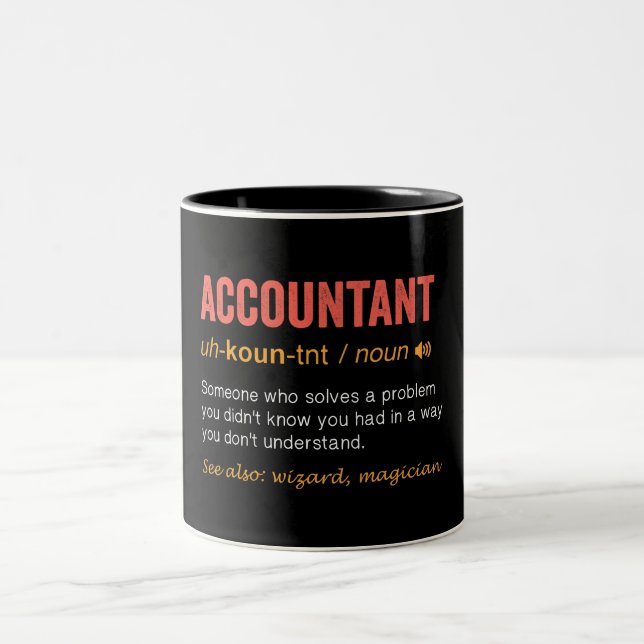 Funny Accountant Definition Two-Tone Coffee Mug (Center)