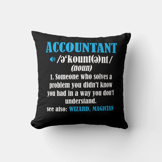Funny Accountant Gift Idea Definition Accounting Cushion (Front)