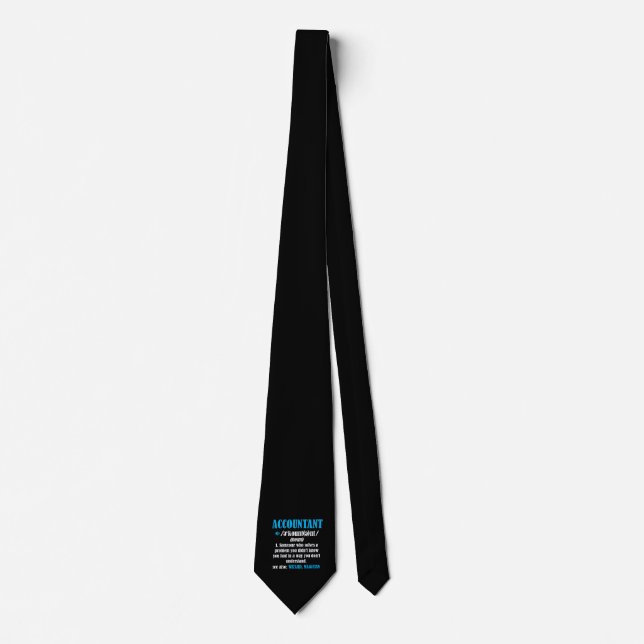 Funny Accountant Gift Idea Definition Accounting Tie (Front)